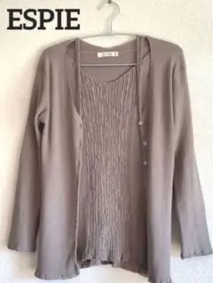 【ESPIE】エスピエフレンチ袖のセーターと長袖カーディガンのセット