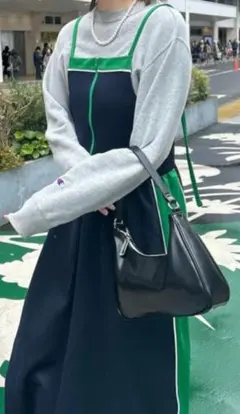 フォルクシー　ハーフジップ配色トラックジャージキャミワンピース