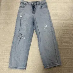 ZARA ダメージ加工リラックスバギーフィットジーンズ 140cmのサムネイル