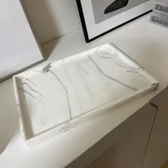 て*ん様 マーブルトレイ 天然大理石トレイ ビアンコカララ - メルカリ