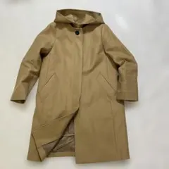 IENA コットンノーカラーフード付きコート38