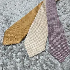3-28 ネクタイ 暖色系 柄物 セット黄色 オレンジ 赤