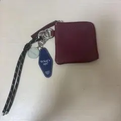 コインケース 小銭入れ ボルドー チャーム付き