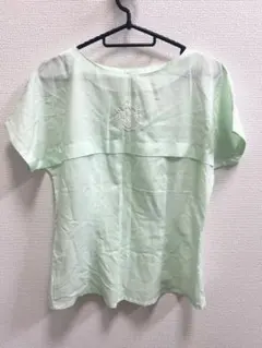 75 ASTREE VISAGE ブラウス　ミントグリーン シャツ 9号M透け感