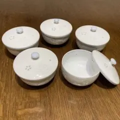 ＜値下げ＞有田焼 蓋付茶器 5脚セット 蛍 深川製