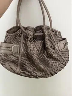 コールハーン 編み込みレザー ハンドバッグ