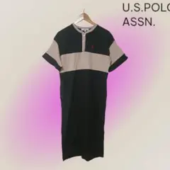 ユーエスポロアッスン別注 天竺リンガー半袖ロングワンピース