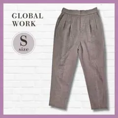GLOBAL WORK あったかウツクシルエットテーパードパンツ グレー S