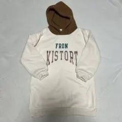 フリースフード付きパーカー クリーム色