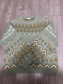 ehkä söpö グリーン系 ニット Fサイズ