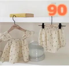 韓国服 新品 セットアップ フリル パンツ 夏服 女の子 ベビー 90サイズ