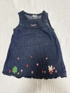 MIKI HOUSE FIRST デニムジャンバースカート 90cm