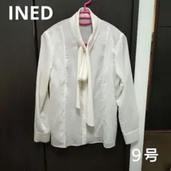 INED　ボウタイつきブラウス　シアー　 9号　オフホワイト　アイボリーのサムネイル