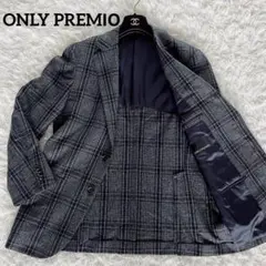 【ONLY PREMIO】カノニコ生地 ジャケット グレーネイビー チェック50