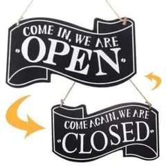 オープン・クローズ 木製ウェルカムボード