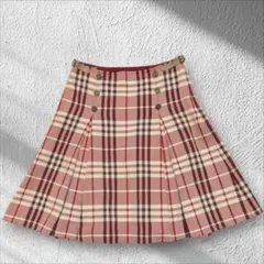 BURBERRY プリーツスカート 赤 チェック 36 S Y2Kのサムネイル