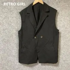 RETRO GIRL ブラック ダブルボタン ベスト