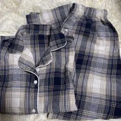 青＆ベージュチェック♡パジャマ♡Sサイズ♡上下セット