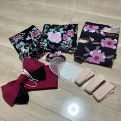 セパレート浴衣・通常浴衣・帯セット 花柄 フリーサイズ