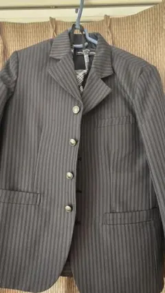 男児150cm黒系ストライプ ブレザー ネクタイ セット