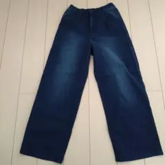 ウエストゴム ワイドデニムパンツ インディゴのサムネイル