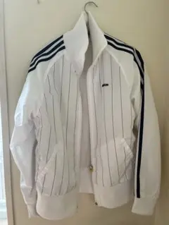 adidas トラックジャケット　ホワイト　ストライプ ジップアップ M 美品