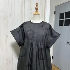 着物リメイク 大島紬(7マルキ)からピンタックのゆったりワンピース