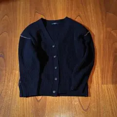 リブ編みVネックカーディガン ブラック BEAMS HEART