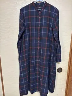 UNIQLO チェック柄 ロングシャツワンピース M