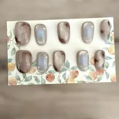 ⑩ブラウンマーブルネイルチップ 10個セット