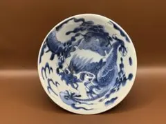 染付青い龍模様の陶器ボウル 染付青い龍模様の陶器ボウル - メルカリ