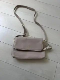 kate spade ベージュレザーショルダーバッグ