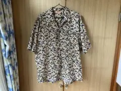 TOMY & CORT アロハシャツ 半袖　L 麻綿　リネンコットン　メンズ