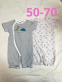 petit main プティマイン半袖夏用コンビドレス男の子 50,60,70