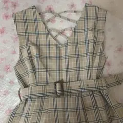 An MILLE　チェックベルトワンピース　ジャンスカ　アンミール