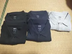 今季UNIQLO半袖ポロシャツ 5枚セット グレー1枚 ブラック2枚ネイビー2枚
