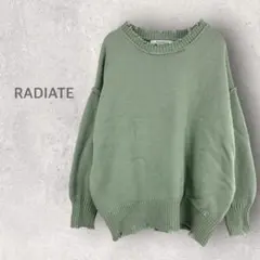 【ラディエイト】ニットプルオーバー M セーター ダメージ加工 バックスリット