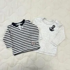 【2枚セット】3can4on サンカンシオン 長袖Tシャツ 80 90 マリンのサムネイル