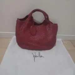 shilla 編み込みレザー ショルダーバッグ 赤