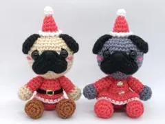 yuki様専用ページ　パグ　黒ベージュ　あみぐるみ