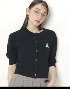 リランドチュール　catモチーフ刺繍ハーフスリーブニットのサムネイル
