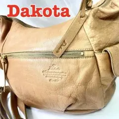 【美品】ダコタ 本革 2WAYショルダーバッグ レザー 茶 大容量 斜め掛け