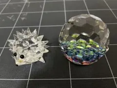 Swarovski クリスタル 置物 ハリネズミ ペーパーウェイト 2点