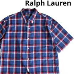 90's Ralph Lauren 半袖マドラスチェックシャツ 170 M