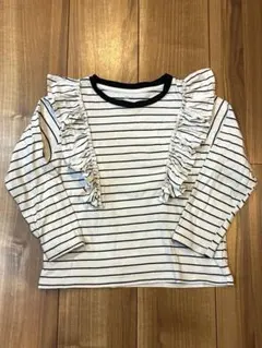 H&M ストライプ フリル 長袖カットソー 120cm