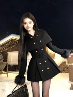 大人気❤️シンプルワンポイントコート秋冬デート女子会に最適