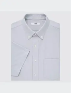 UNIQLO 半袖ボタンダウンシャツ ライトグレー