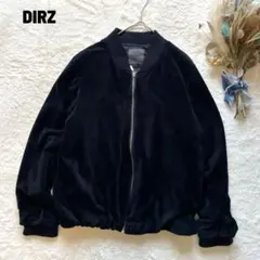 DIRZ ベロアノーカラーブルゾン MA1 フルジップ ジャンバー Lサイズ