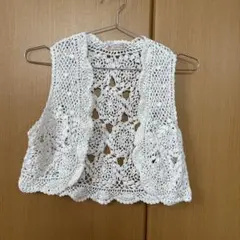 Cloé de maman レース編みニットベスト