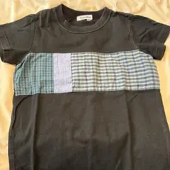 familiar Tシャツ ブラック チェック柄 120